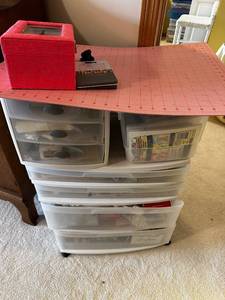 lot 344 image: Comprehensive Crafting Supply Lot with Storage Drawers
