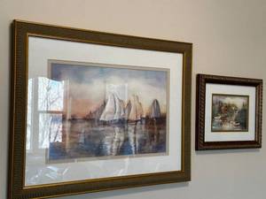 lot 347 image: Set of 2 Framed Watercolor Paintings