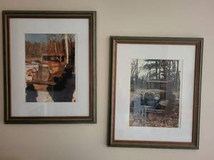 lot 353 image: Framed Vintage Car Art Prints - Set of 2