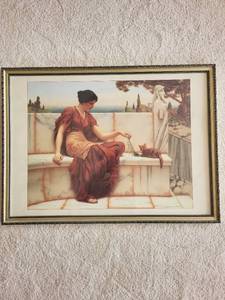 lot 355 image: Framed Classical Artwork Print by Sir Lawrence Alma-Tadema