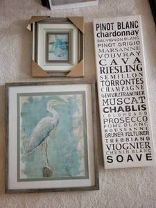 lot 364 image: Collection of 4 Framed Art Pieces Including Child with Puppies and Starfish