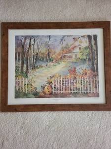 lot 368 image: Framed Autumn Landscape Print by Fred Buchwitz