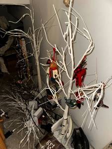 lot 378 image: Collection of Holiday and Christmas Decorations Including Trees and Ornaments