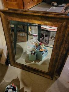 lot 404 image: Large Bronze Finish Decorative Wall Mirror