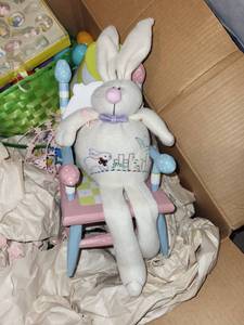 lot 415 image: Easter Decoration Collection with Bunny, Eggs, and Garland Lights