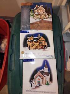 lot 416 image: Collection of Christmas Village Buildings and Decorations