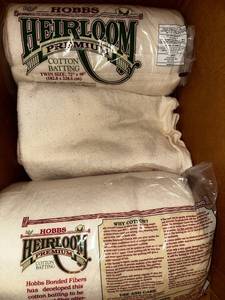 lot 435 image: Lot of Cotton Batting Rolls for Quilting