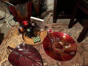 lot 449 image: Autumn Themed Decorative Bowl and Vase Set