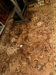 lot 452 image: Large Floral Area Rug with Intricate Design