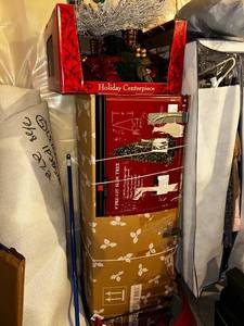lot 463 image: Pre-Lit 9 Slim Christmas Tree with Decorations and Accessories