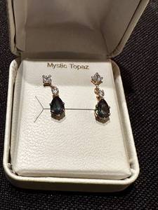 lot 474 image: Mystic Topaz Earrings with 10k Gold Setting