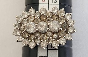 Stunning Luxora Diamond Cluster Ring with Intricate Design, Size 7