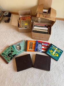 lot 34 image: Collection of Vintage Vinyl Records and Music Books