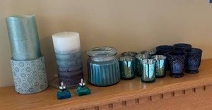 lot 45 image: Collection of Decorative Glass and Candle Holders