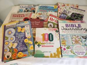 lot 66 image: Collection of 10 Quilting and Bible Journaling Books and Magazines