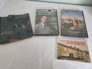 lot 74 image: PBS All Creatures Great & Small Collection with DVD Sets, Scarf, and Postcard