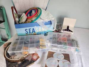 lot 77 image: Comprehensive Sewing and Embroidery Set with Floss, Hoops, and Accessories