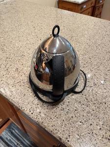lot 106 image: Stainless Steel Electric Kettle with Black Handle