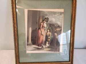 lot 127 image: Framed Hand-Painted Engraving by G. Morland with Provenance