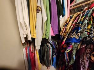 lot 136 image: Lot of Assorted Womens Clothing Including Sweaters and Dresses