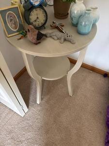 lot 158 image: Elegant Two-Tier Side Table Contents not included
