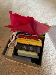 lot 166 image: Assortment of Gift Boxes with Ribbon and Tissue Paper