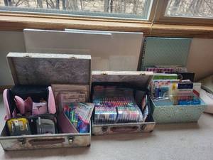 lot 244 image: Art Supplies Bundle Journals, Markers, and Accessories