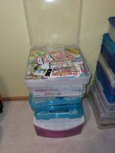 lot 256 image: Large Collection of Craft Supplies Including Stickers and Threads
