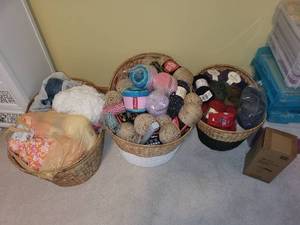 lot 257 image: Large Collection of Assorted Yarn in Baskets