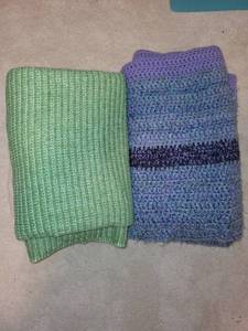 lot 263 image: Collection of 3 Handwoven Afghans in Various Colors