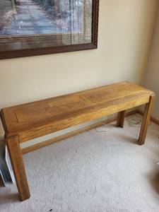 lot 297 image: Solid Wood Console Table with Rustic Finish