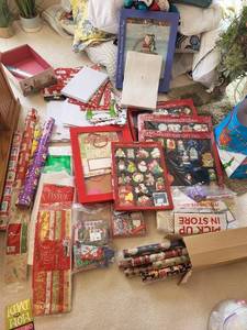 lot 300 image: Bulk Lot of Holiday Gift Wrapping Essentials and Christmas CDs