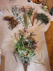 lot 311 image: Collection of Artificial Floral Arrangements and Craft Supplies