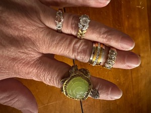 lot 150 image: Collection of 5 Assorted Rings Including Gemstone and Diamond Designs