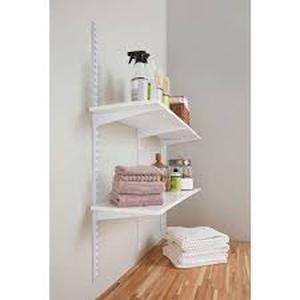 lot 26 image: Lot of Rubbermaid White Laminated Wood Shelf 12 in. D x 48 in. L  Customer Returns See Pictures