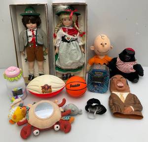 lot 114 image: Misc. Plush Toys, Pocelain Dolls & More
