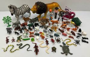 lot 121 image: Misc. Vintage Rubber Animals Lot Including 18 Lion & More