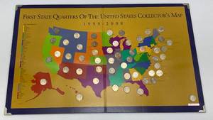 lot 17 image: First State Quarters Of The United States Collectors Map 1999-2008 (51 Quarters Present) Face Value Of $10.25