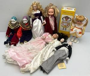 lot 77 image: Misc. Vintage Dolls Including Candy Corn Dolls