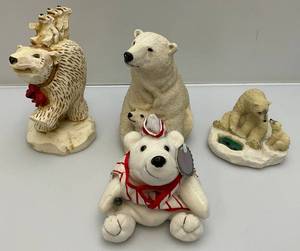 lot 129 image: Misc. Polar Bear Figurines Including Coca-Cola & More