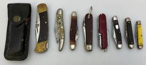 lot 147 image: Misc. Pocket Knives Including BUCK 110 In Leather Sheath