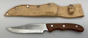 lot 148 image: Very Nice Huntsman Special 420 Stainless Steel Hunting Knife With Finger Groove And Vinyl Sheath (Japan Made)