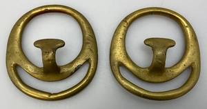 lot 158 image: Vintage Set Of Brass Civil War 2 58 x 2 324 Horse Tug Keepers