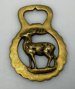 lot 171 image: Vintage Set Of Brass Horse Harness Bridle Medallion English Stagg 2 12 x 3 12