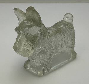 lot 172 image: Mid Century Scotty Dog Glass Candy Container 3 38 x 4