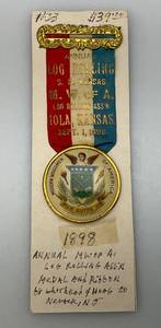 VERY RARE 1898 Annual Log Rolling S.E. Kansas m. W. Of A Ribbon