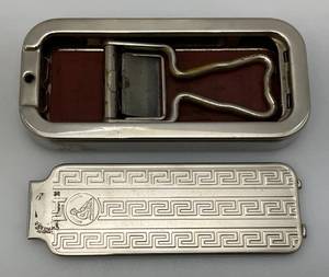 lot 177 image: Vintage Rolls Razor Double Sided Sharpener Nickel Plated Made England