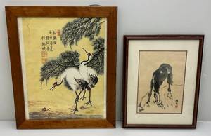 lot 185 image: Misc. Vintage Framed Behind Glass Oriental Prints (1 14 L x 17 12 H  1 18 12 L x 22 H)