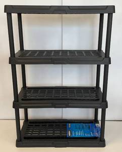 lot 196 image: 4 Level Plastic Storage Shelf 36 L x 53 H x 17 W