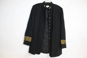 lot 15 image: Saks Fifth Avenue Womens Black Military-Inspired Jacket - Size 14